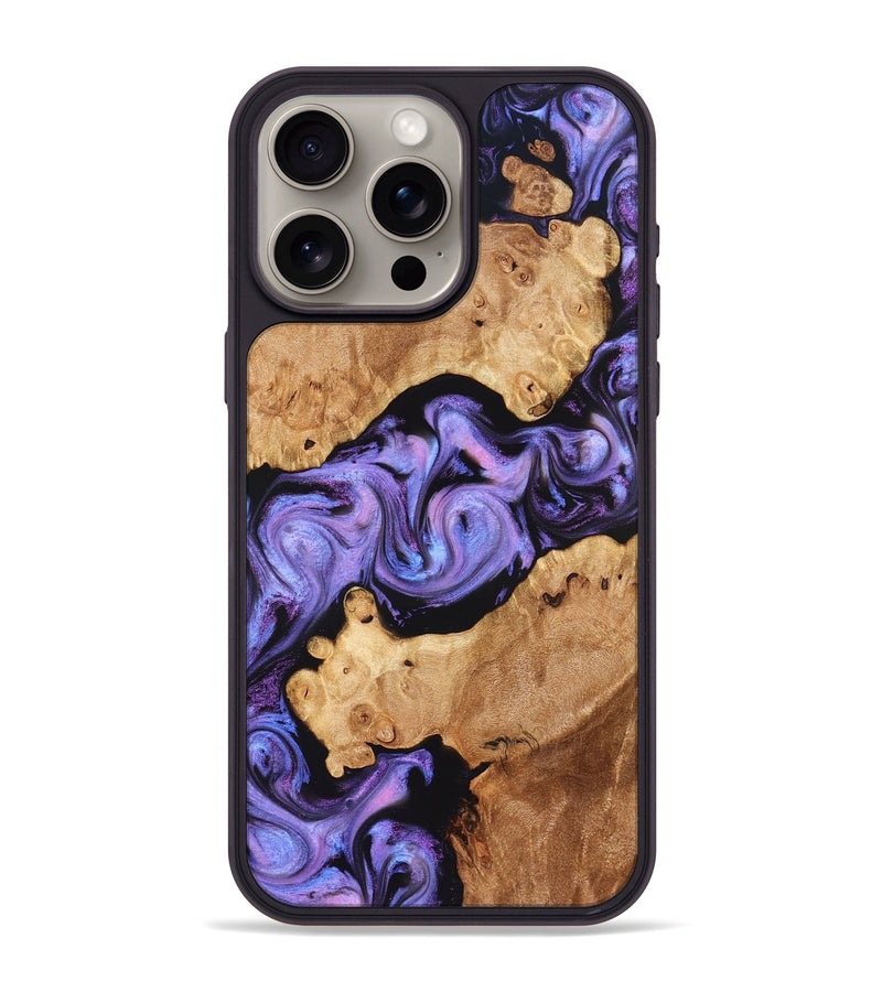 iPhone 15 Pro Max Wood Phone Case - Debbi (Purple, 826748)