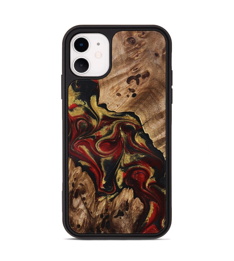 iPhone 11 Wood Phone Case - Abby (Red, 826749)