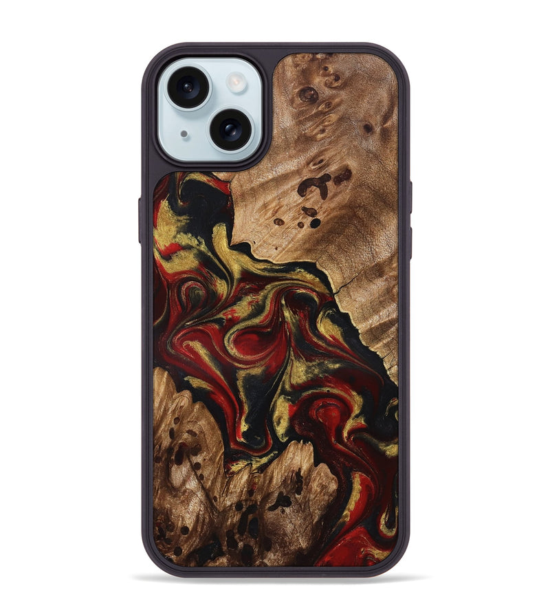 iPhone 15 Plus Wood Phone Case - Abby (Red, 826749)