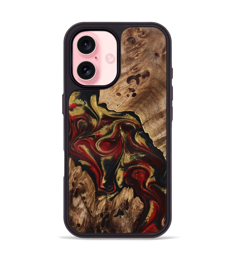 iPhone 16 Wood Phone Case - Abby (Red, 826749)