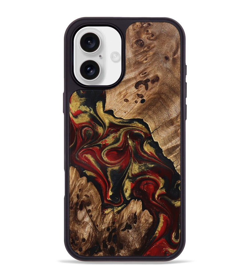 iPhone 16 Plus Wood Phone Case - Abby (Red, 826749)