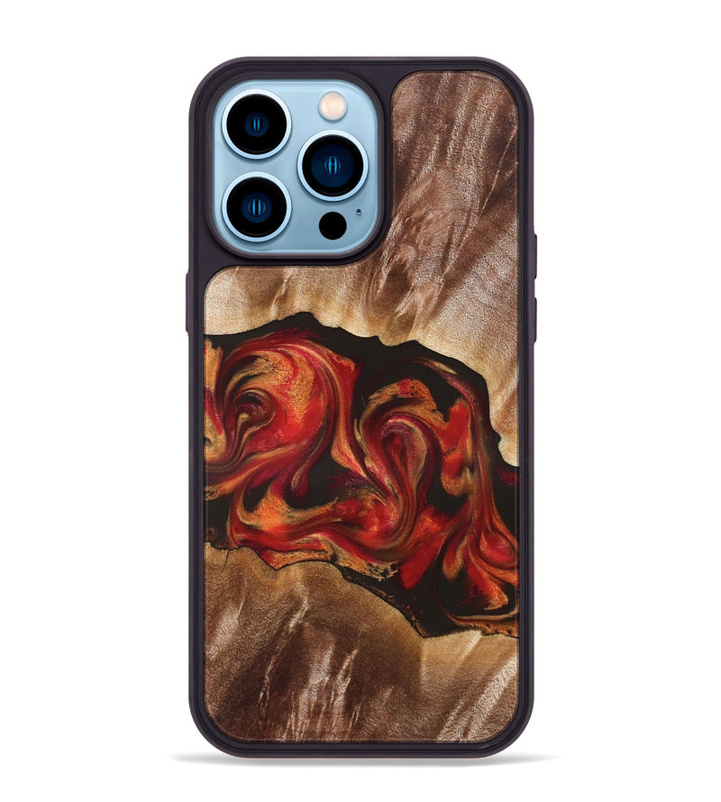 iPhone 14 Pro Max Wood Phone Case - Unknown (Red, 826750)