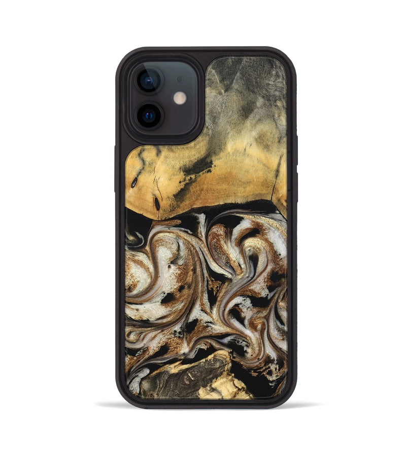 iPhone 12 Wood Phone Case - Tariq (Black & White, 826758)