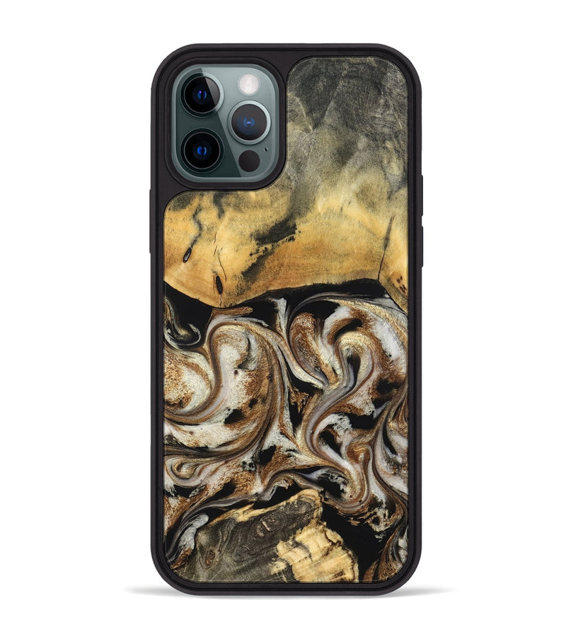 iPhone 12 Pro Max Wood Phone Case - Tariq (Black & White, 826758)
