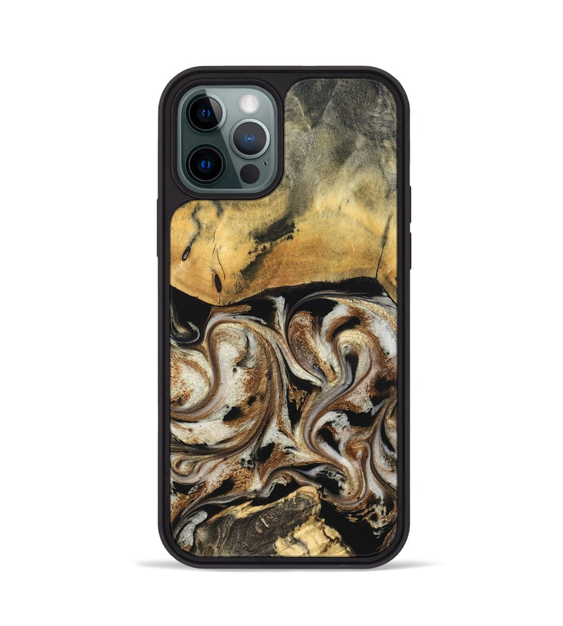 iPhone 12 Pro Wood Phone Case - Tariq (Black & White, 826758)