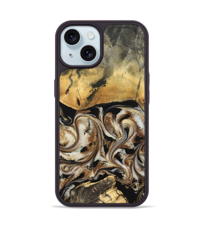 iPhone 15 Wood Phone Case - Tariq (Black & White, 826758)