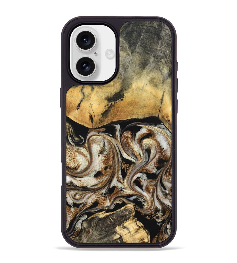 iPhone 16 Plus Wood Phone Case - Tariq (Black & White, 826758)
