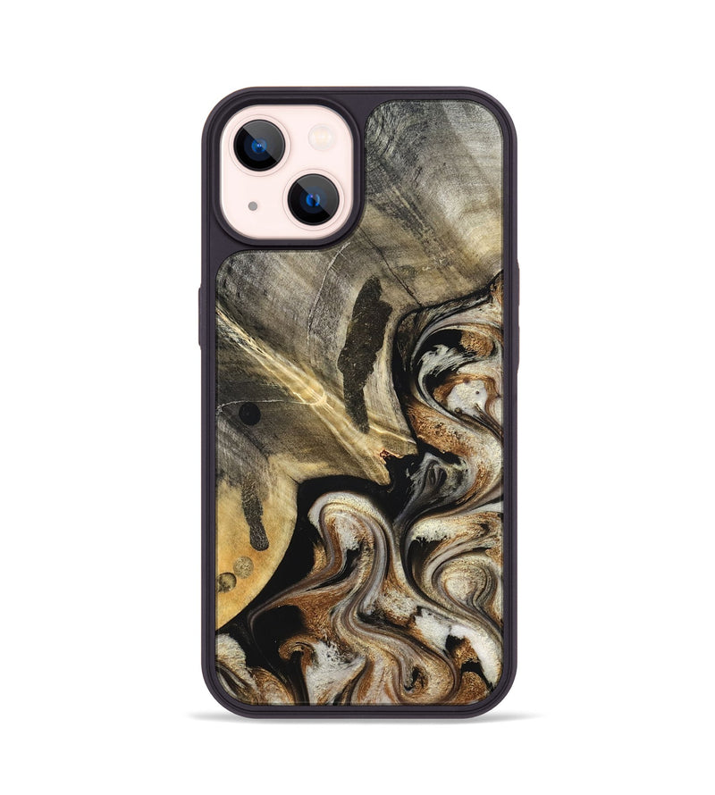 iPhone 14 Wood Phone Case - Jaslyn (Black & White, 826759)