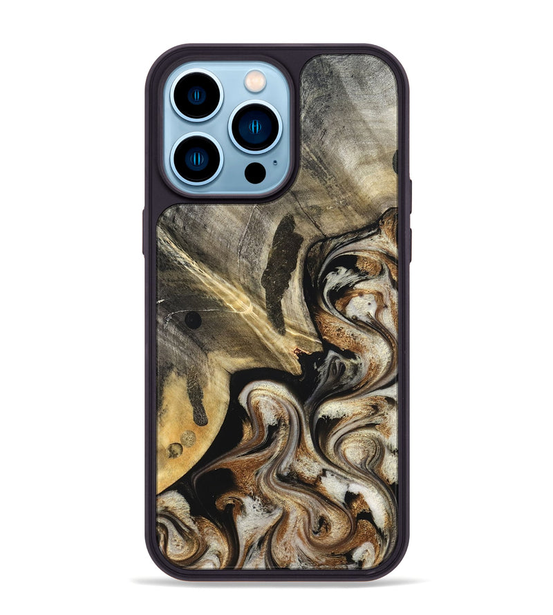 iPhone 14 Pro Max Wood Phone Case - Jaslyn (Black & White, 826759)
