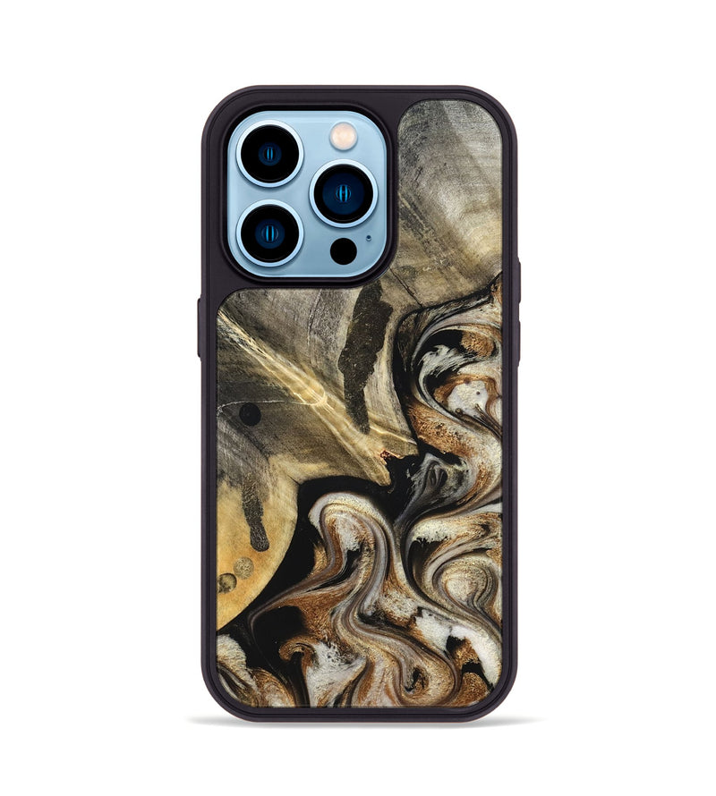 iPhone 14 Pro Wood Phone Case - Jaslyn (Black & White, 826759)