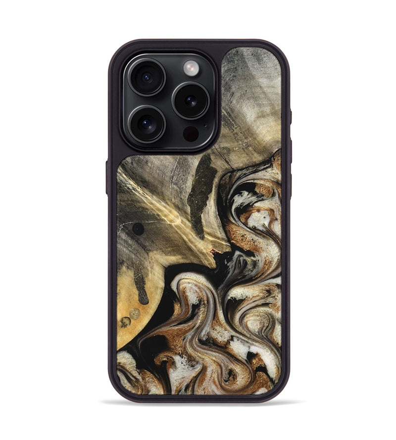 iPhone 15 Pro Wood Phone Case - Jaslyn (Black & White, 826759)