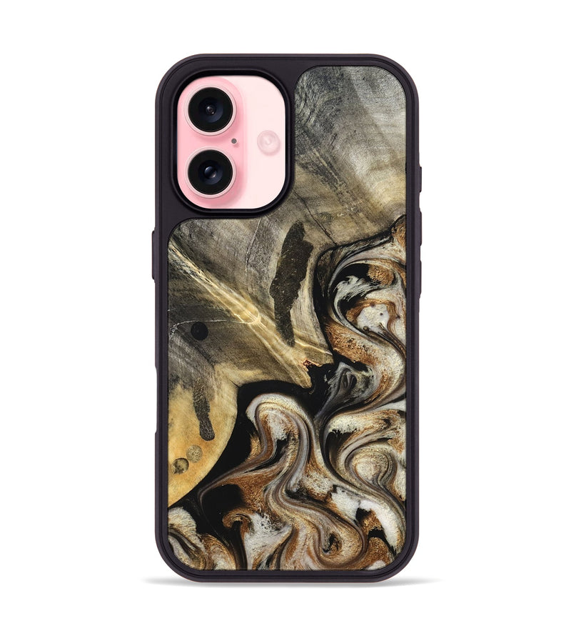 iPhone 16 Wood Phone Case - Jaslyn (Black & White, 826759)
