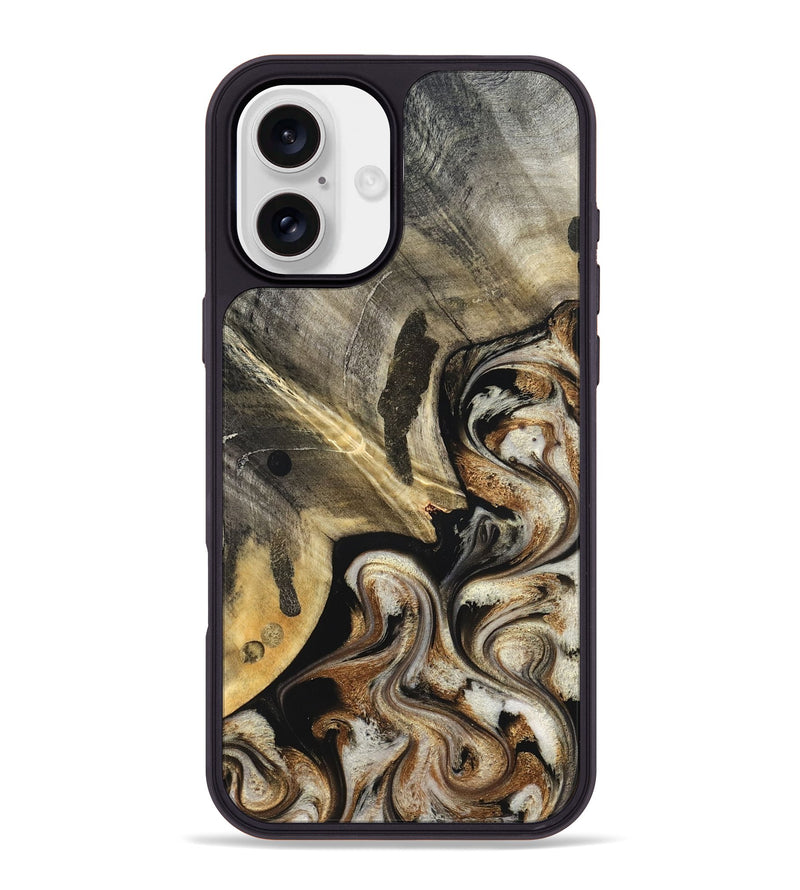 iPhone 16 Plus Wood Phone Case - Jaslyn (Black & White, 826759)