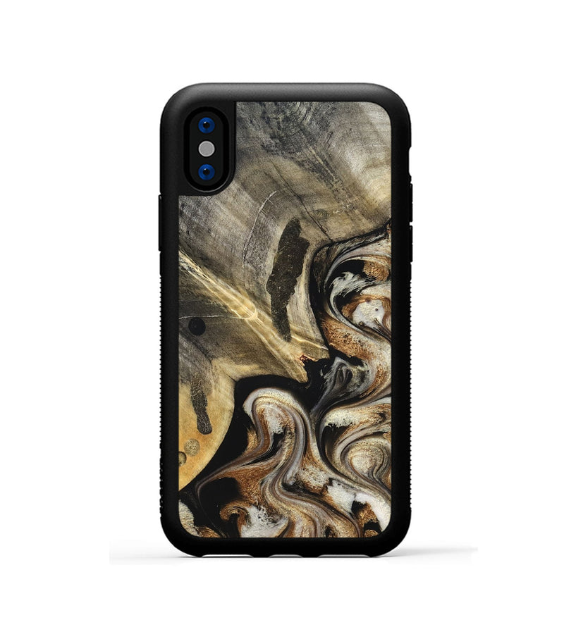 iPhone Xs Wood Phone Case - Jaslyn (Black & White, 826759)