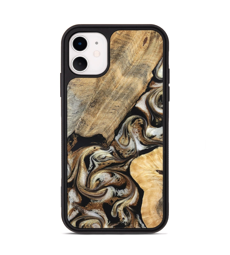 iPhone 11 Wood Phone Case - Ike (Black & White, 826760)