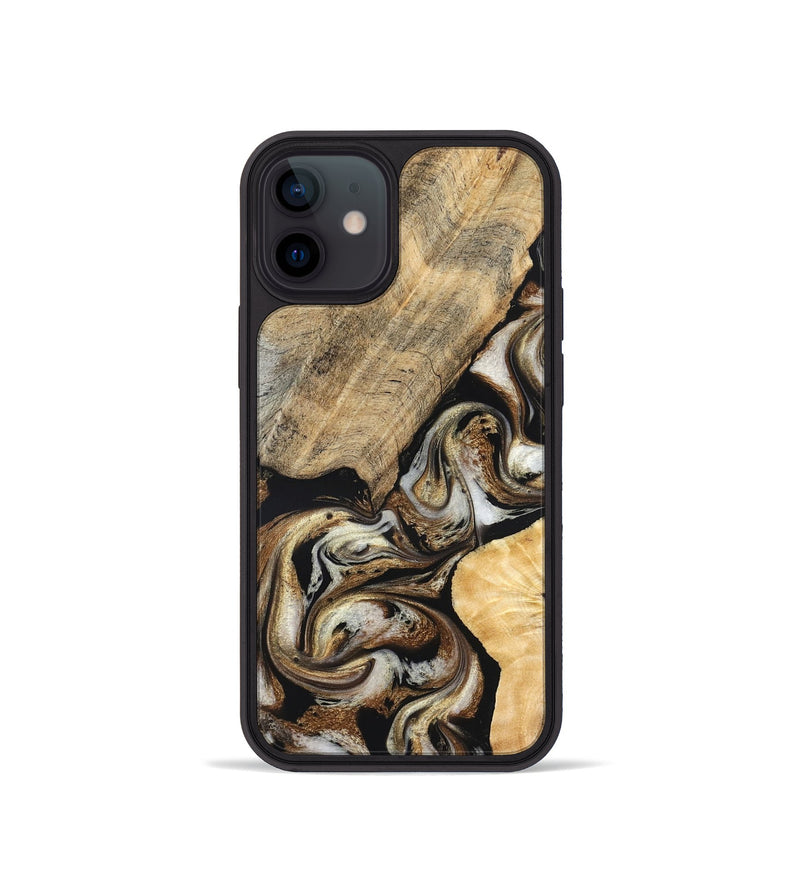iPhone 12 mini Wood Phone Case - Ike (Black & White, 826760)