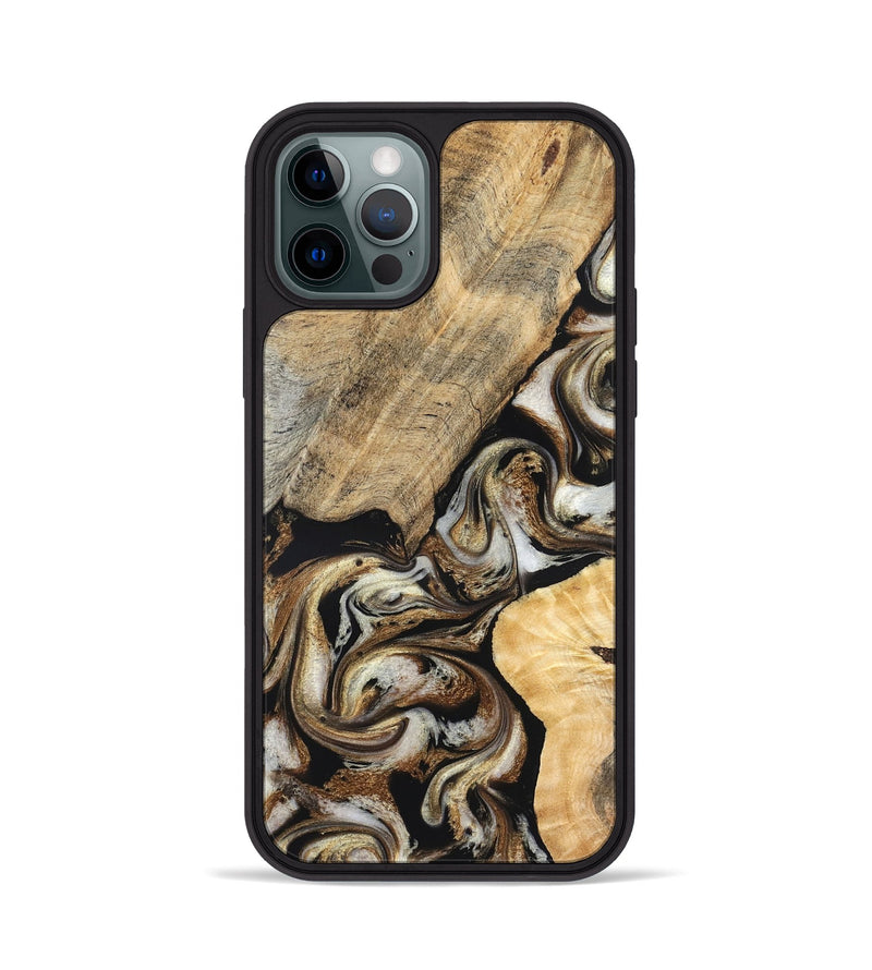 iPhone 12 Pro Wood Phone Case - Ike (Black & White, 826760)