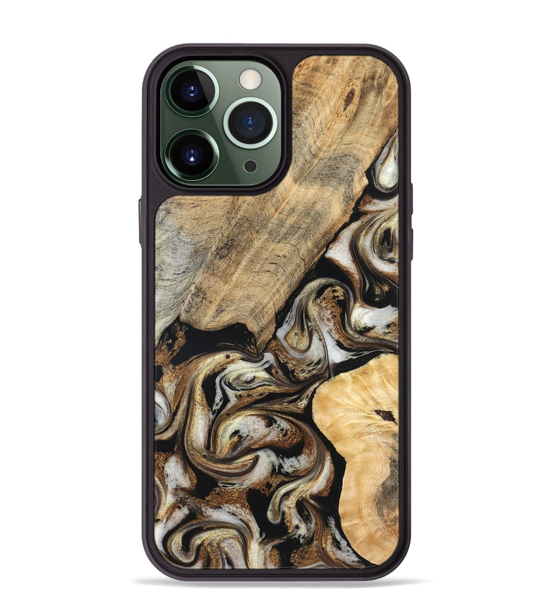 iPhone 13 Pro Max Wood Phone Case - Ike (Black & White, 826760)