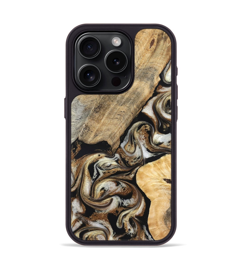 iPhone 15 Pro Wood Phone Case - Ike (Black & White, 826760)