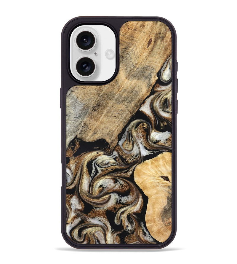 iPhone 16 Plus Wood Phone Case - Ike (Black & White, 826760)