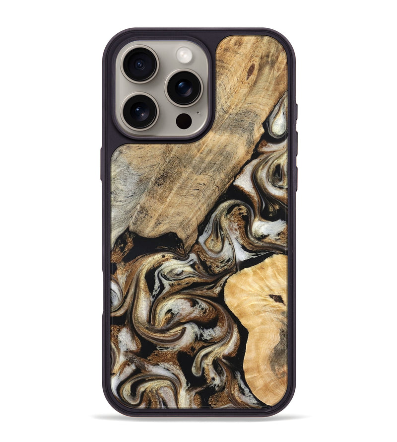 iPhone 16 Pro Max Wood Phone Case - Ike (Black & White, 826760)