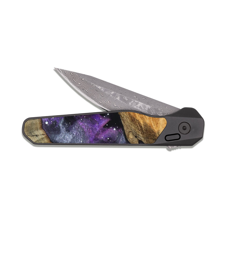 EDC Dark Damascus Wood Pocket Knife - Danette (Cosmos, 826776)