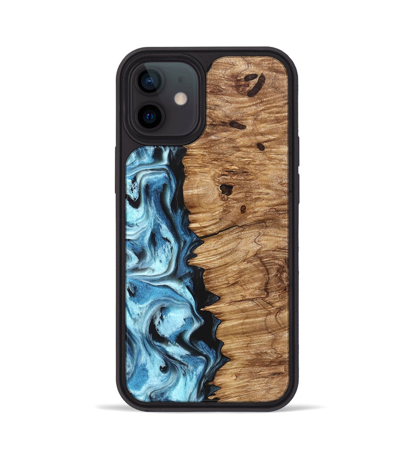 iPhone 12 Wood Phone Case - Twila (Blue, 826822)