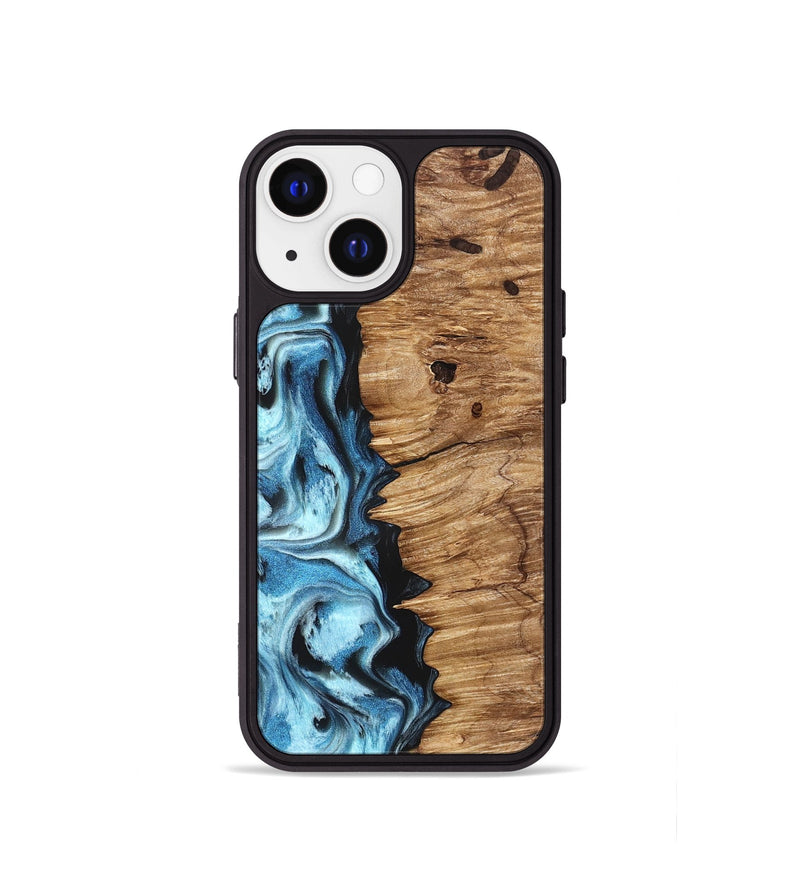 iPhone 13 mini Wood Phone Case - Twila (Blue, 826822)