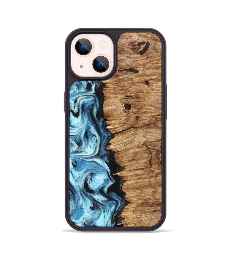 iPhone 14 Wood Phone Case - Twila (Blue, 826822)