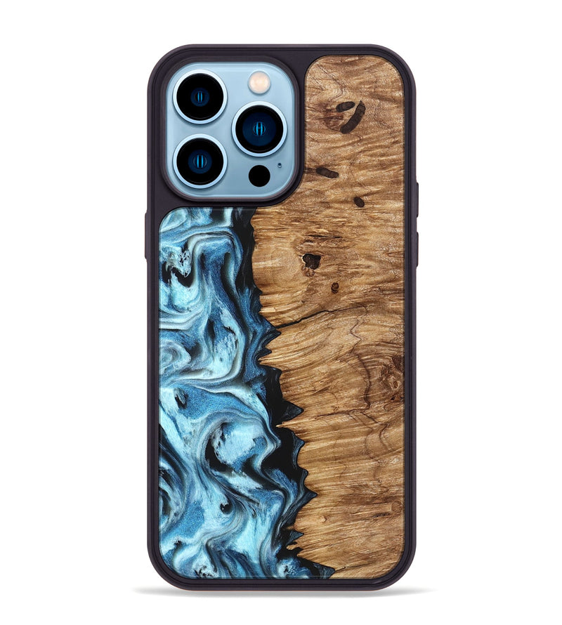 iPhone 14 Pro Max Wood Phone Case - Twila (Blue, 826822)