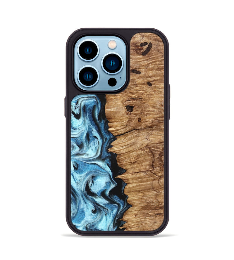 iPhone 14 Pro Wood Phone Case - Twila (Blue, 826822)