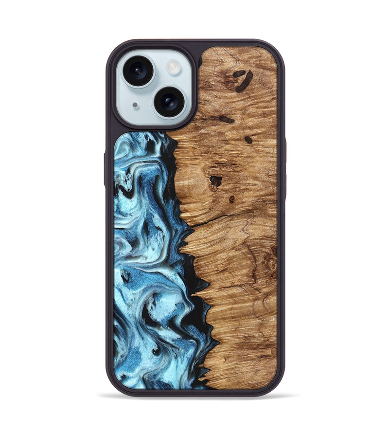iPhone 15 Wood Phone Case - Twila (Blue, 826822)