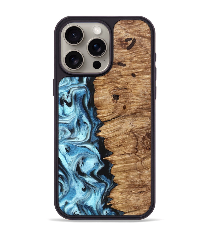 iPhone 15 Pro Max Wood Phone Case - Twila (Blue, 826822)