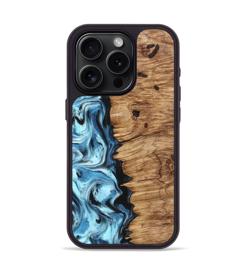 iPhone 15 Pro Wood Phone Case - Twila (Blue, 826822)