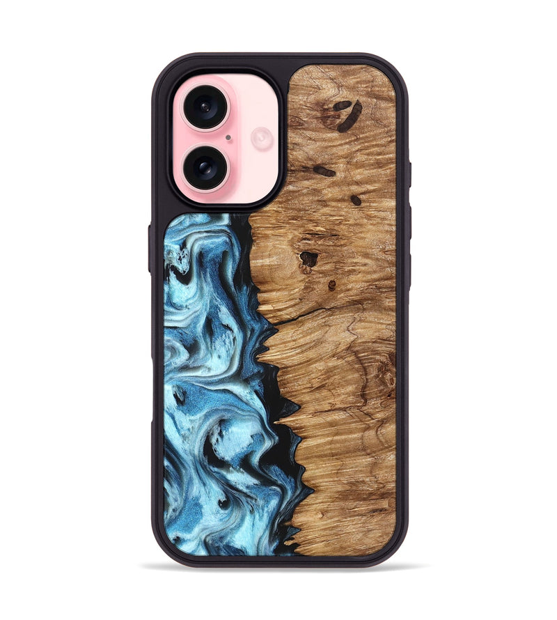 iPhone 16 Wood Phone Case - Twila (Blue, 826822)