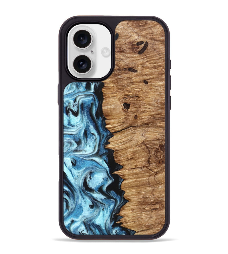 iPhone 16 Plus Wood Phone Case - Twila (Blue, 826822)