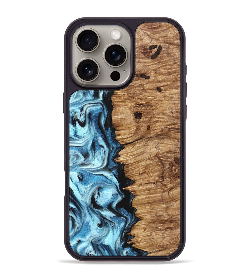 iPhone 16 Pro Max Wood Phone Case - Twila (Blue, 826822)