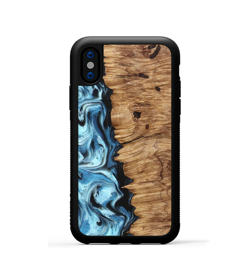 iPhone Xs Wood Phone Case - Twila (Blue, 826822)