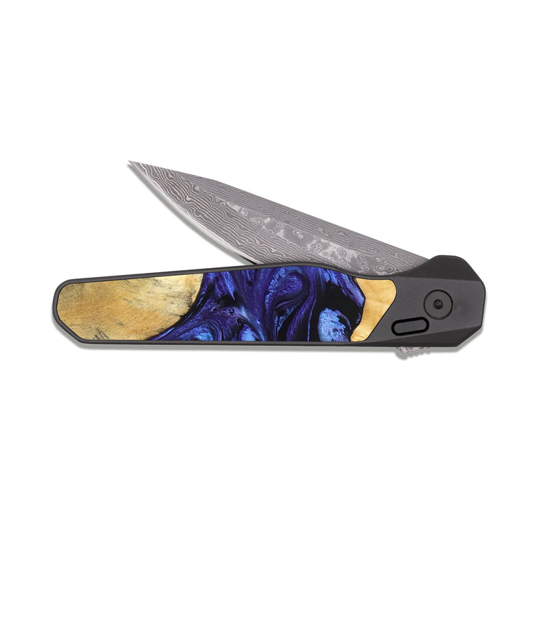 EDC Dark Damascus Wood Pocket Knife - Lukas (Purple, 826823)