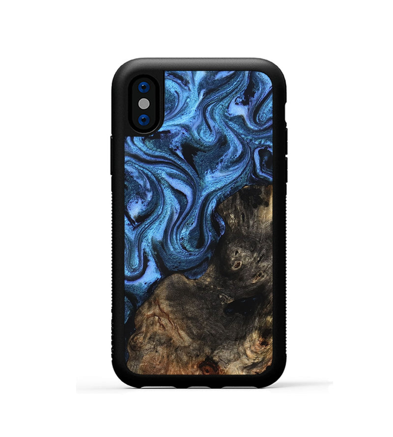 iPhone Xs Wood Phone Case - Stacie (Blue, 826824)
