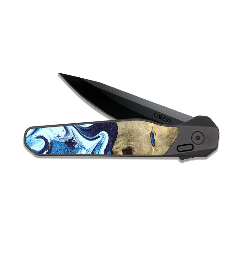 EDC Dark Slate Wood Pocket Knife - Socorro (Blue, 826825)