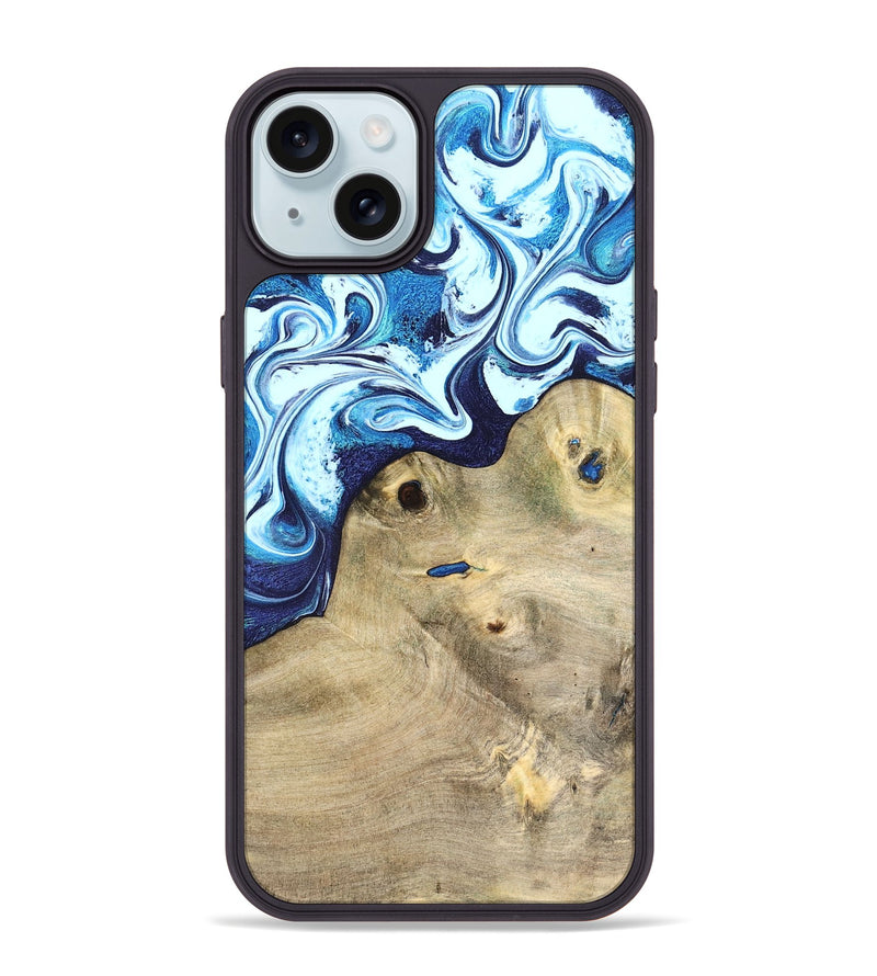 iPhone 15 Plus Wood Phone Case - Socorro (Blue, 826825)