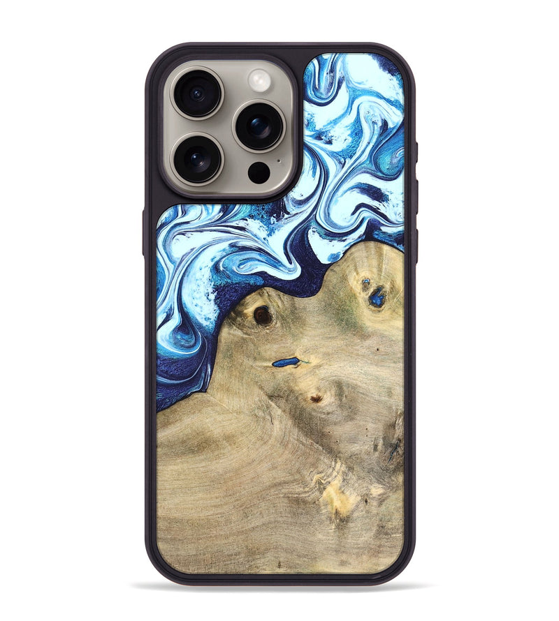 iPhone 15 Pro Max Wood Phone Case - Socorro (Blue, 826825)