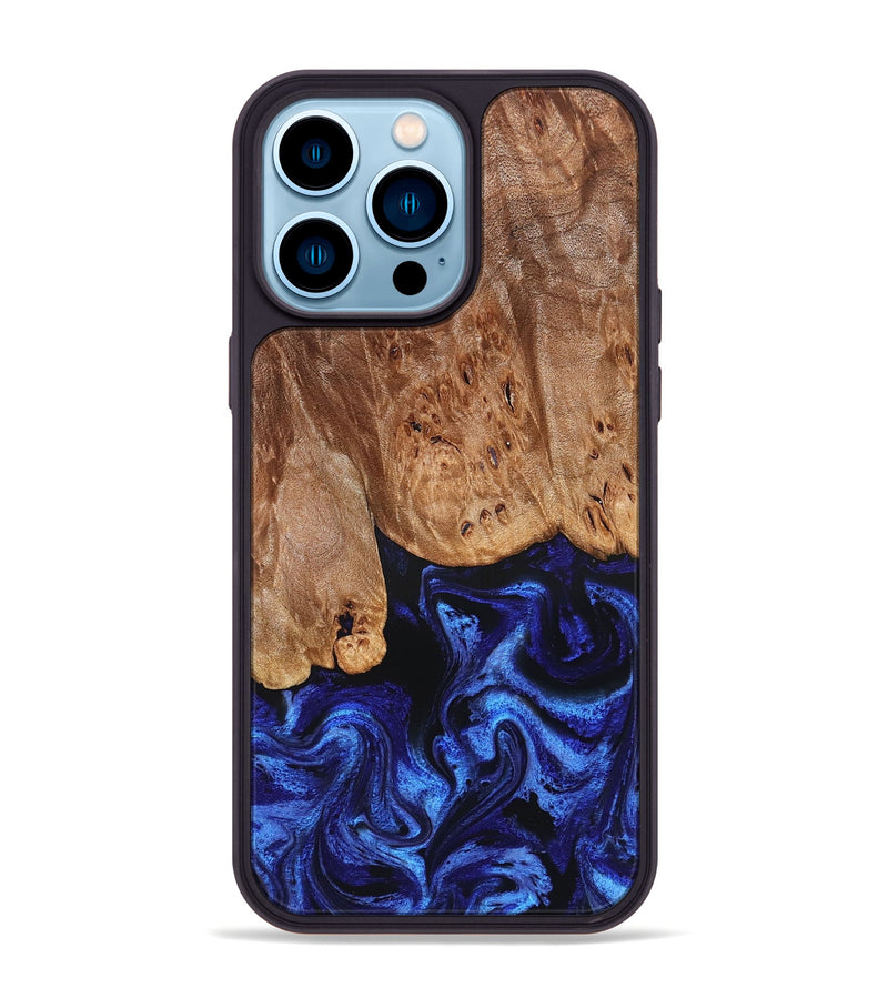 iPhone 14 Pro Max Wood Phone Case - Irwin (Blue, 826826)