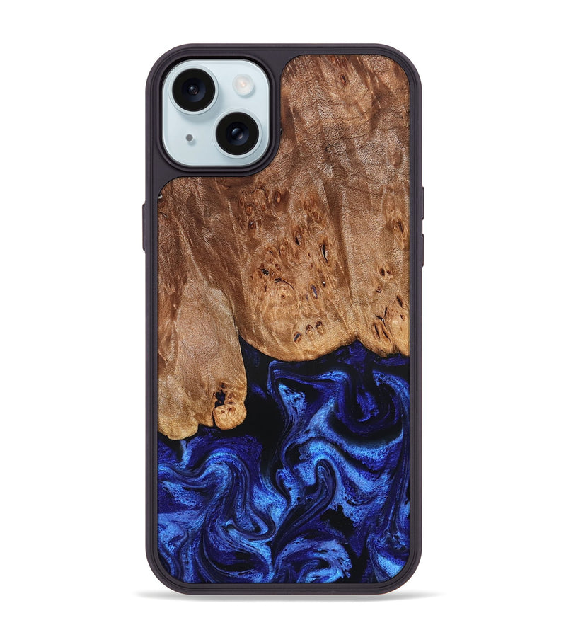 iPhone 15 Plus Wood Phone Case - Irwin (Blue, 826826)