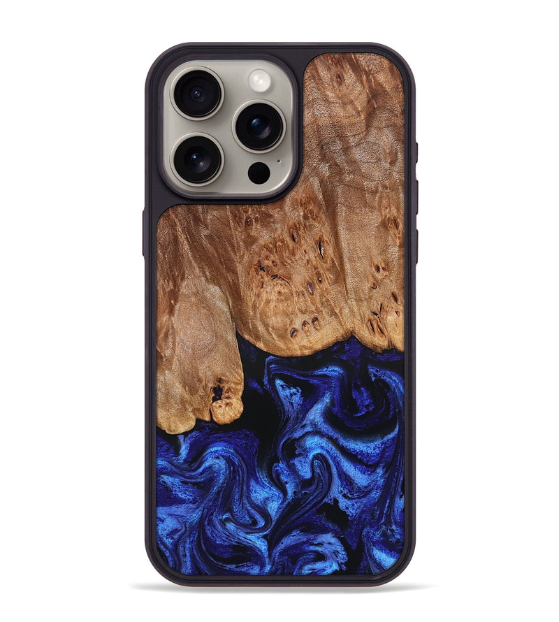 iPhone 15 Pro Max Wood Phone Case - Irwin (Blue, 826826)
