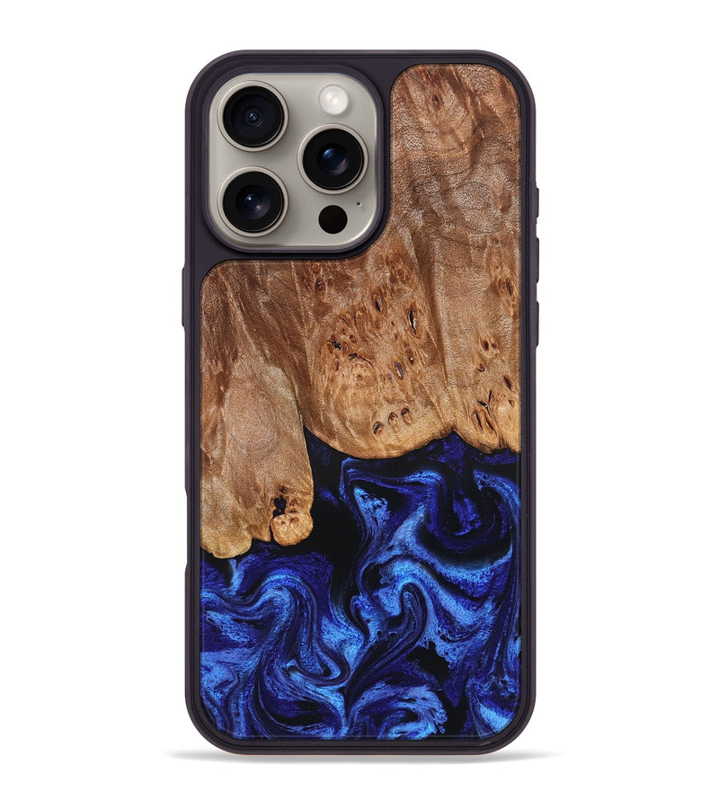 iPhone 16 Pro Max Wood Phone Case - Irwin (Blue, 826826)