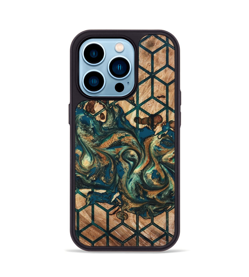 iPhone 14 Pro Wood Phone Case - Maegan (Pattern, 826836)