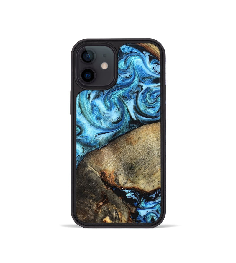 iPhone 12 mini Wood Phone Case - Spring (Blue, 826842)