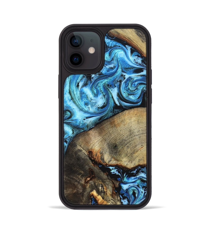 iPhone 12 Wood Phone Case - Spring (Blue, 826842)